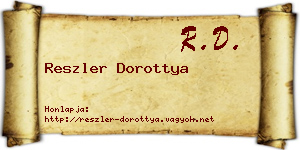 Reszler Dorottya névjegykártya